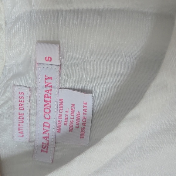 Island Company Latitude White Linen Mini Dress Size Small - Picture 3 of 10